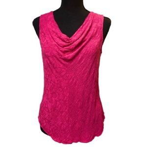 Fuchsia Draping Neck Blouse